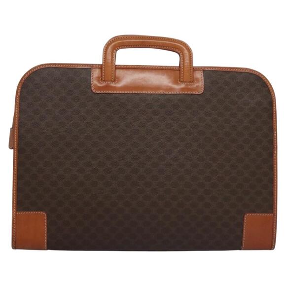 CELINE Macadam Canvas Hand Bag Pvc Leather Brown - Picture 3 of 13